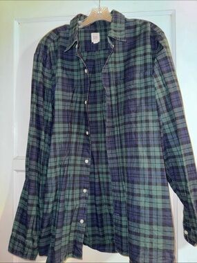 GAP Green & Navy Plaid Casual Button-Down Shirt